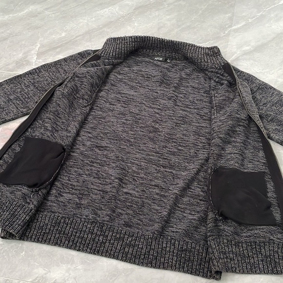 Men’s Apt. 9 Full Zipper Long Sleeve Cotton Sweater With Button Pockets Large - Picture 11 of 16